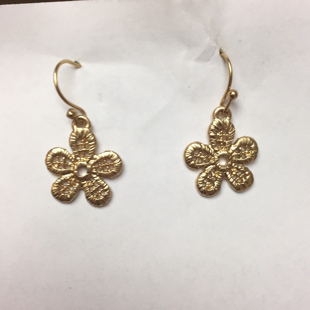 Gold flower earrings